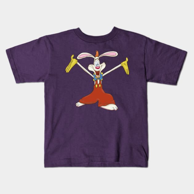 Roger Rabbit Kids T-Shirt by tesiamarieart